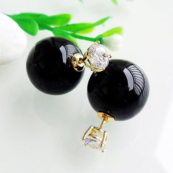 Double sided ball stud on sale earrings