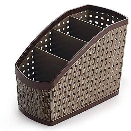 Konquer TimeS Plastic 4 Section Multi-Purpose Storage Box Organizer for Desk Home Table Accessories Stand (Multicolor)