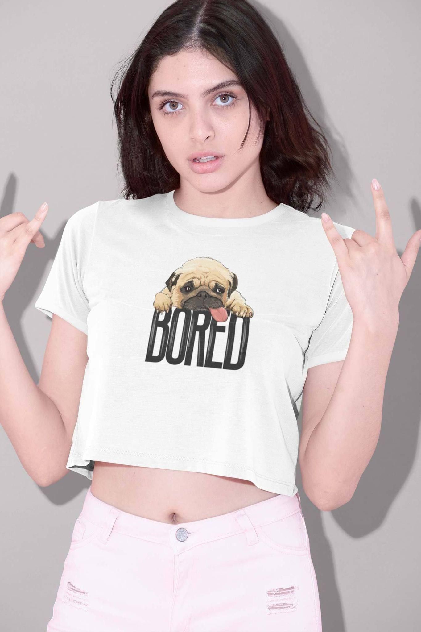 Crop Top (Women) - Bored Pug Baby (11 Colours)