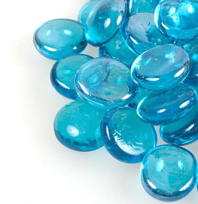 Decorative Glass Pebbles Vase Fillers-Blue-350 grams ( pack of 1)