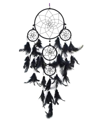 Black Dream Catcher Wall Hanging - Attract Positive Dreams & Positive Thinking (for Home/Office/Institute/Shop/Hostel/PG/Hotels/Restaurants)