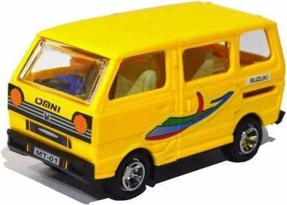 Pull Back Plastic Maruti Omni Van Car Toy with Openable Door Feature Miniature Scaled Models