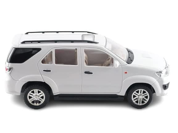 Mehtab Pull Back Plastic Fortuner Car Toy|Wonderful Design & Bold Looks|Miniature Scaled Models CarToy for Kids Fun (Pack of 1, White)