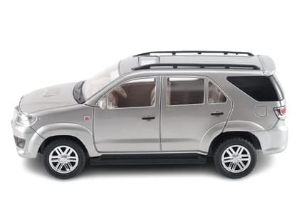 Mehtab Pull Back Plastic Fortuner Car Toys Perfect for Kids Fun (Pack of 1, Silver)