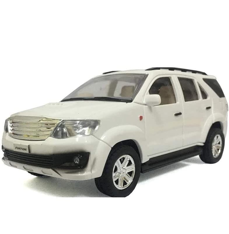 Pull Back Plastic Fortuner Car Toys|Wonderfull Design & Bold Look|Excellent Body|Perfect for Kids Fun (Pack of 1, White)