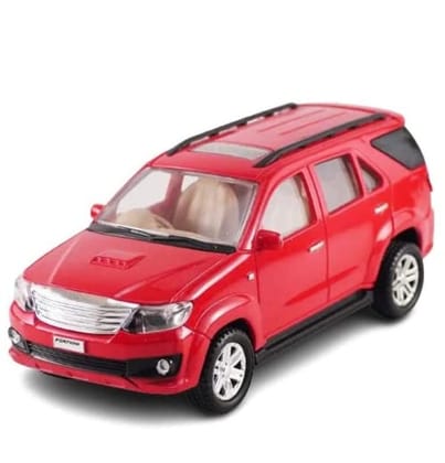 Pull Back Plastic Fortuner Car Toys|Wonderfull Design & Bold Look|Excellent Body|Perfect for Kids Fun (Pack of 1, Multicolor)