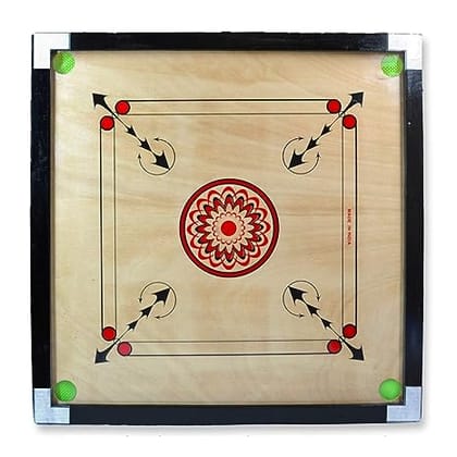 Carrom Board Club Size With Coins, Striker And Carrom Powder for kids and adult ( 32 Inch Large )Multicolor