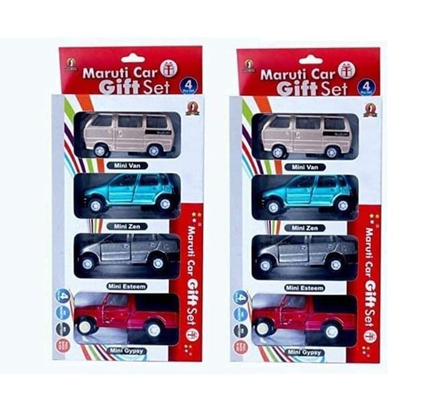 Cube Play Mehtab Pull Back Plastic Maruti Set Car Toy Perfect for Kids Fun Pack of 2 8 Piece Multicolor