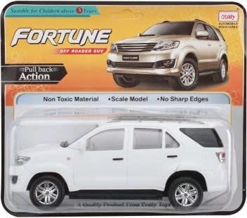 Mehtab Pull Back Plastic Fortuner Toyota Car Toy|Wonderfull Design & Bold Look|Perfect for Kids Fun (Pack of 1, Multicolor)