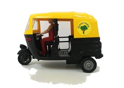 Go-Green Mini Auto Rickshaw Toy for Kids (Color May Change)