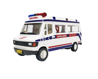 Cube Play Mehtab Tmp Plastic Ambulance Toy with Pullback Action