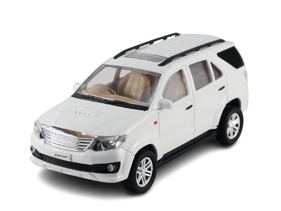 Mehtab Pull Back Plastic Fortuner Car Toy| Wonderful Design & Bold Look |Perfect for Kids Fun (Pack of 1, White)