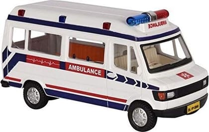 MALIK Pull Back Ambulance Traveller Bus Toy for Kids - Door Openable