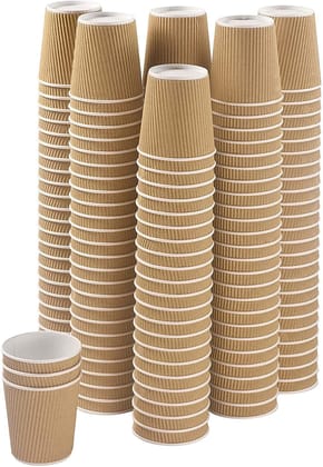 Mehtab Collection Disposable Paper Cups Hot & Cold Beverage Cup for Tea/Coffee House Party/Office Use (Pack of 1, 100pcs, Brown)