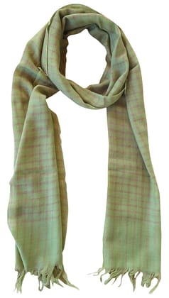 Hand woven Art Sand & Craft Handloom Scarf (Green)