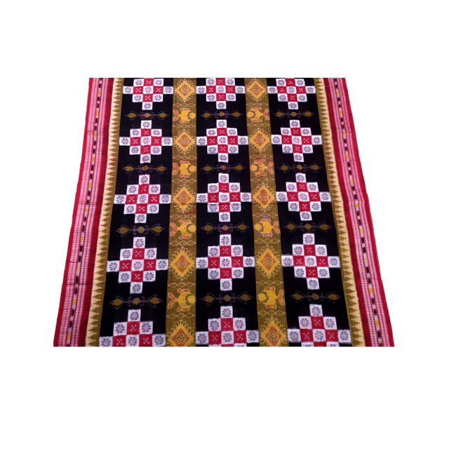 Buy ODISHA HANDLOOM Women's Ethnic Wear Handmade Soft Cotton Ikkat Sambalpuri  Saree (OHAUG2020-32, Red- Yellow) at Amazon.in