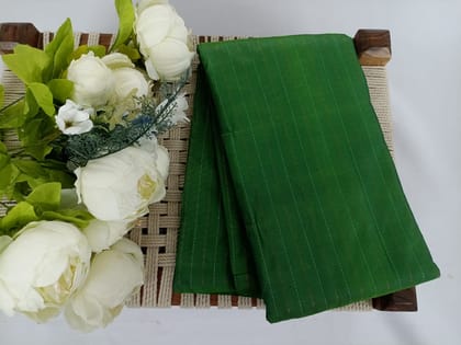 Noil silk Diamond Saree- Dark green color