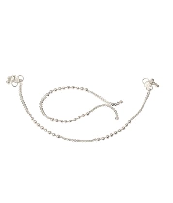 Fashion World Stunning Silver Payal Anklet for Girls & Women (Silver)