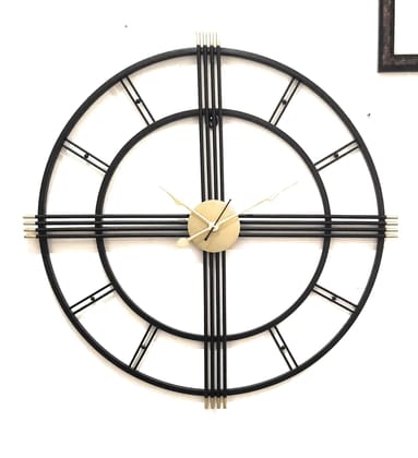 LIGHT ANGLE Handmade Metal Wall Clock (Black)