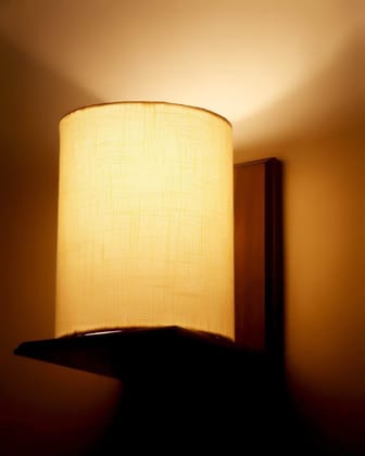 LIGHT ANGLE Handmade Wooden Round Fabric Shade Wall Lamps for Bedroom