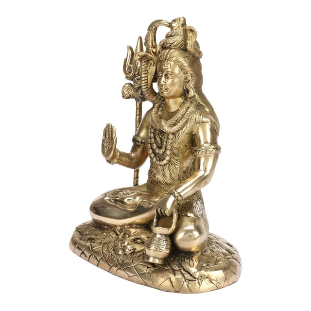 Artvarko Lord Shiva Murti Idol Shankar Bhagwan Bhole Nath Brass Metal Statue Home Mandir Puja