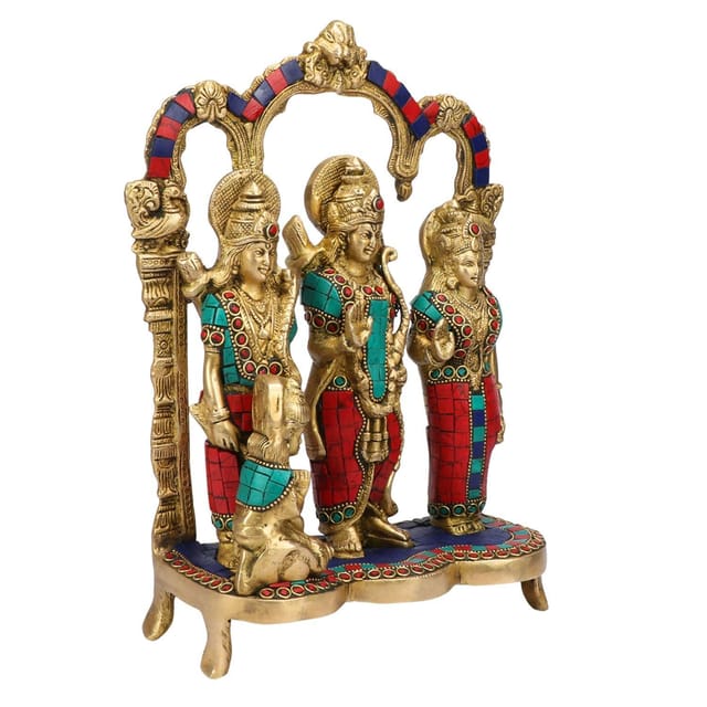 Artvarko Brass Metal Lord Ram Darbar Murti Rama Sita Laxman Hanuman God Statue Idol Ram Darbar