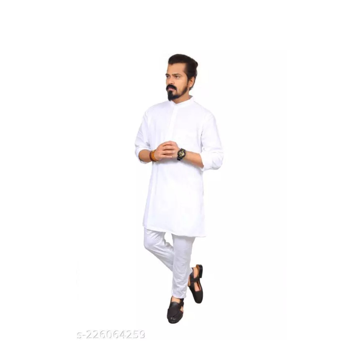 Men Pure Cotton Kurta and Pyjama Set ( WHITE)