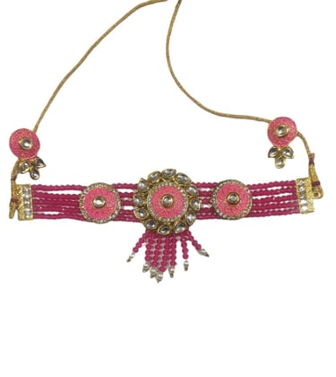 Infinity Jewels Pink Color Choker Set