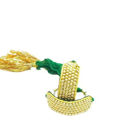 Bhavyaj Traditional Gold Plated Rajputi Rajasthani Ponchi/Pouchi Set for Girls & Women (PONCHI-GREEN)