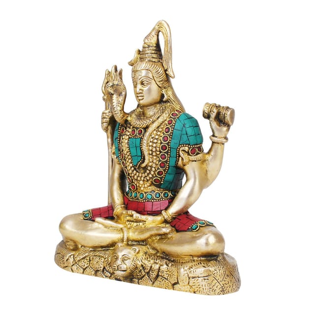 ARTVARKO Brass Lord Shiva Shankar Idol Bhole Nath Bhagwan Shiv Murti With Trishul For Home