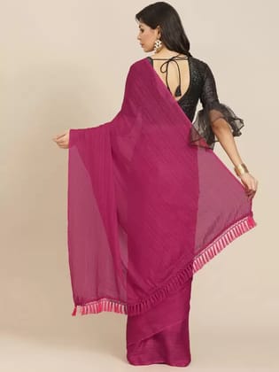NX Georgette Fashion saree outfit for women Pink Color