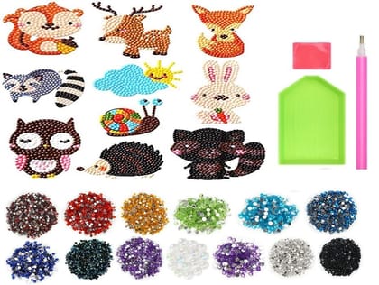 IVA Collection Gem Diamond Stickers Art and Craft Painting Kit Sparkle Create Shine Mosaic Charms Stone Dots DIY for Kids Children Adults Activity Create Stickers