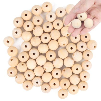 IVA Collection Loose Wooden Round Beads moti |(8mm,100pcs) for mcrame Art and Wall hangings,Good Polish Spacer Beads for DIY Crafts,Cotton Rope Art & Craft DIY,Predrilled Wood Balls for Hobbies