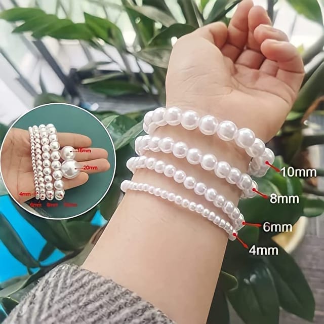 IVA Collection (6mm-500 pearls)Loose Pearls Craft Beads with Holes for Bracelet  Necklace Jewellry,Resin Art ,Friendship Band Making,Sewing, Decoration,  Vase Filler, Rakhi ,Tiara Making Wedding Welcome Guest mala