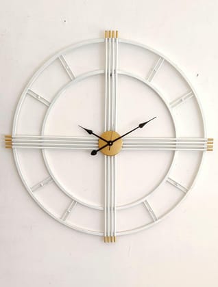 LIGHT ANGLE Handmade Metal Wall Clock (White)