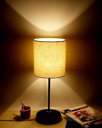 LIGHT ANGLE Table Lamp for Bedroom Home Decoration Night Lamp Bedside Lamps for Living (Beige)