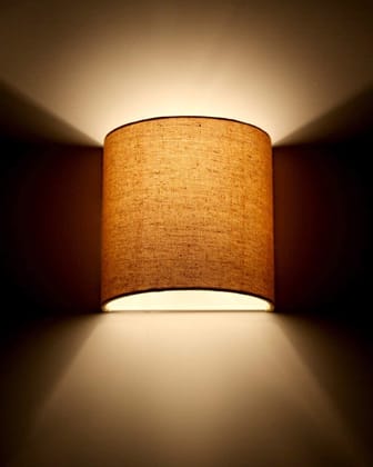 LIGHT ANGLE Handmade Fabric Wall Lamp Shade for Bedroom (D-Shape-Gold) (Gold)