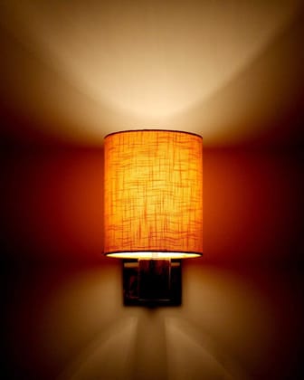 LIGHT ANGLE Wooden Decorative Surface Mounted Wall Lamps for Home Decoration and Bedroom (Yellow)