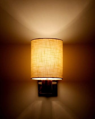 LIGHT ANGLE Wooden Decorative Surface Mounted Wall Lamps for Home Decoration and Bedroom (Beige)