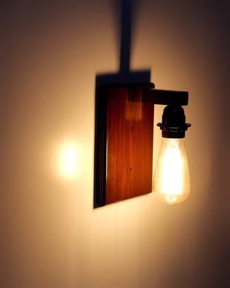 LIGHT ANGLE Handmade Brown Decorative Surface Mounted Wall Lamp Wall Light Wall Sconce for Home Decor (Black, Large)(Wood)