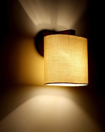 LIGHT ANGLE Wooden Surface Mounted Classic Fabric Oval Shape Wall Lamps for Home Bedroom