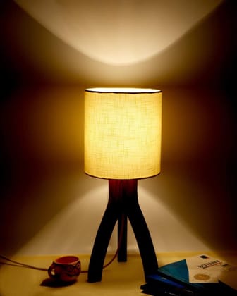 LIGHTANGLE Wooden Home Decorative Table Lamp (Gold)