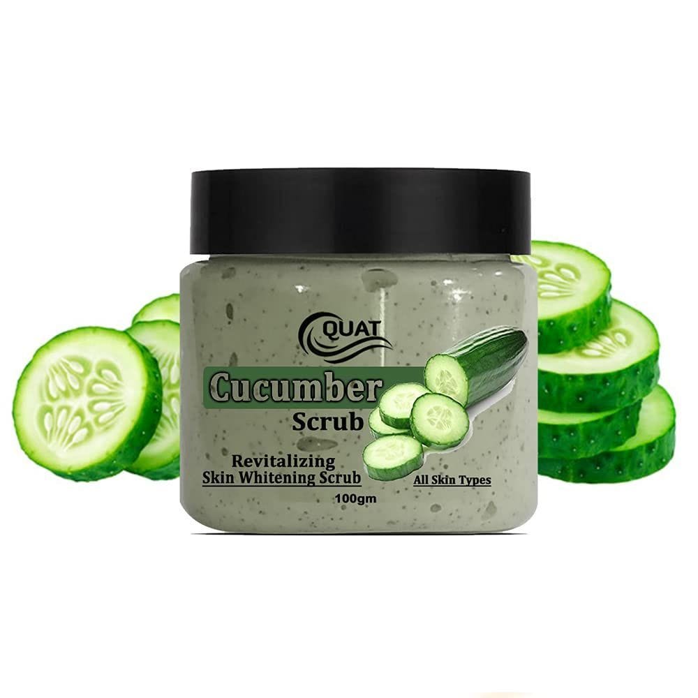 Quat 100 natural Cucumber Scrub for Revitalizing Skin Face Whitening Glowing Skin suits both Oily Dry Skin 100gm