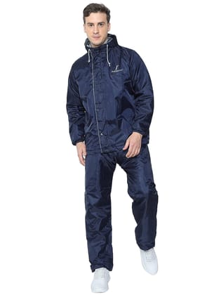 Windproof Raincoat Lightweight with Hood Sleeves for Camping for Fishing for Unisex Adults for Rainy Days(DARK BLUE)