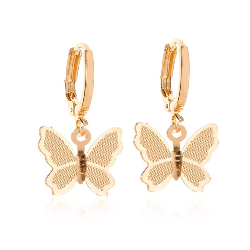 Fashion Earring Butterfly Style Gold 1 Pair