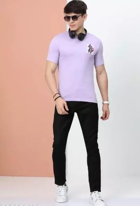 Casual Cotton Printed Round Neck Tshirt for Men
