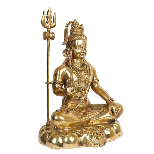 Artvarko Brass Lord Shiva Shankar Shiv Statue Bhole Nath Bhagwan Big Murti Office Home Decor