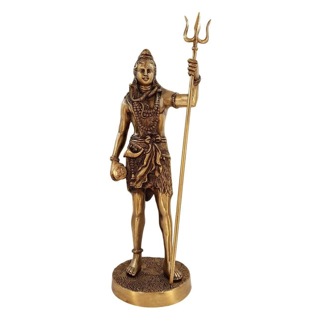 Artvarko Inch Big Brass God Shiva Shankar Bhagwan Standing Shiv Idol Sculpture Statue Murti