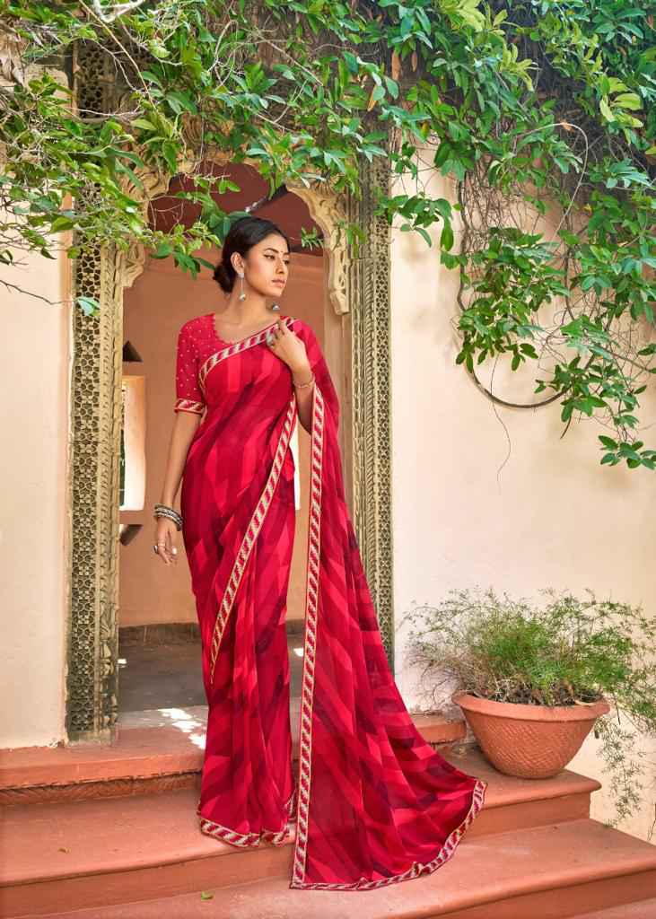 Red Georgette With Pogo Work and Fancy Blouse - gnp009441