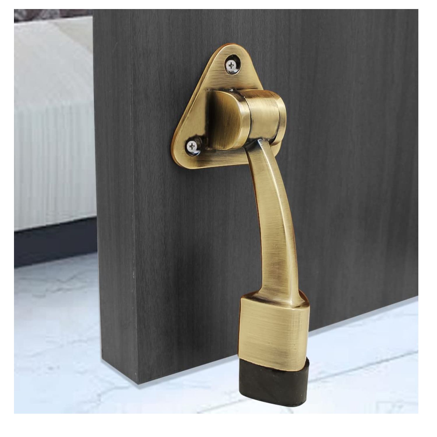 5 inch Steel Finish Heavy Adjustable Door Stopper 5 Inch Adjustable Heavy Door Stopper Door Mounted Door Stopper